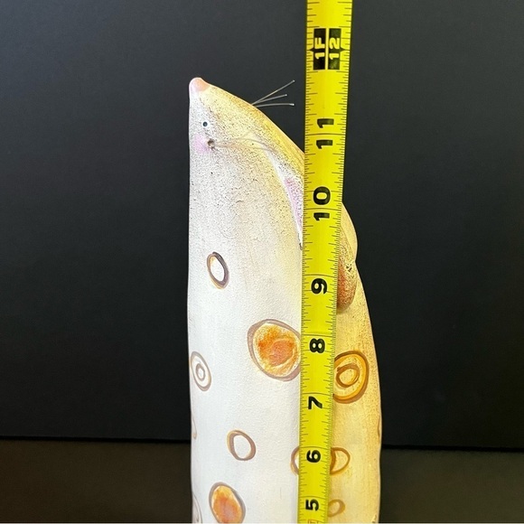 Tall Contemporary Bunny Rabbit Figurine Studio Pottery Easter Orange Brown - Picture 7 of 10